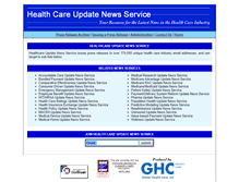 Tablet Screenshot of healthcareupdatenewsservice.com